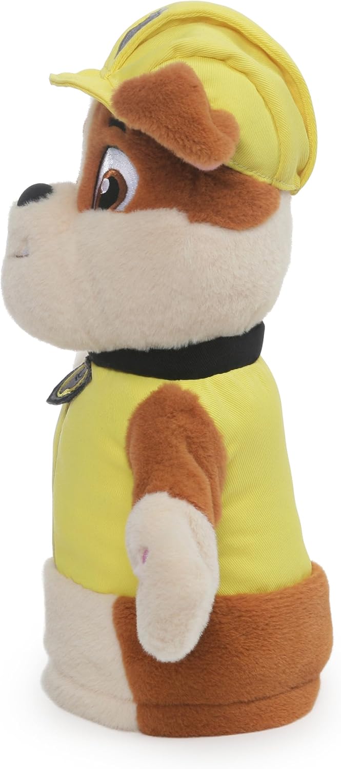 GUND Paw Patrol Rubble Hand Puppet Plush Stuffed Animal Dog, Yellow, 11"