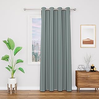 TOPDRAPES 90% Blackout Door Curtain with Tie Back 7 feet 1 Pcs| Room Darkening, Thermal Insulated, Noise Reducing Heavy Po Price In India