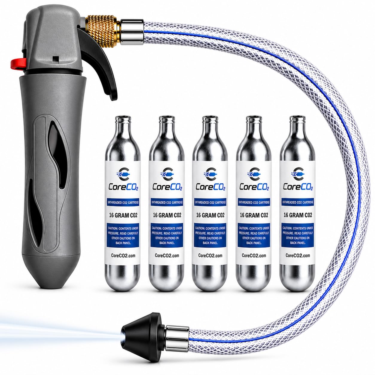 CoreCo2 Drain Gun with Five CO2 Cartridges