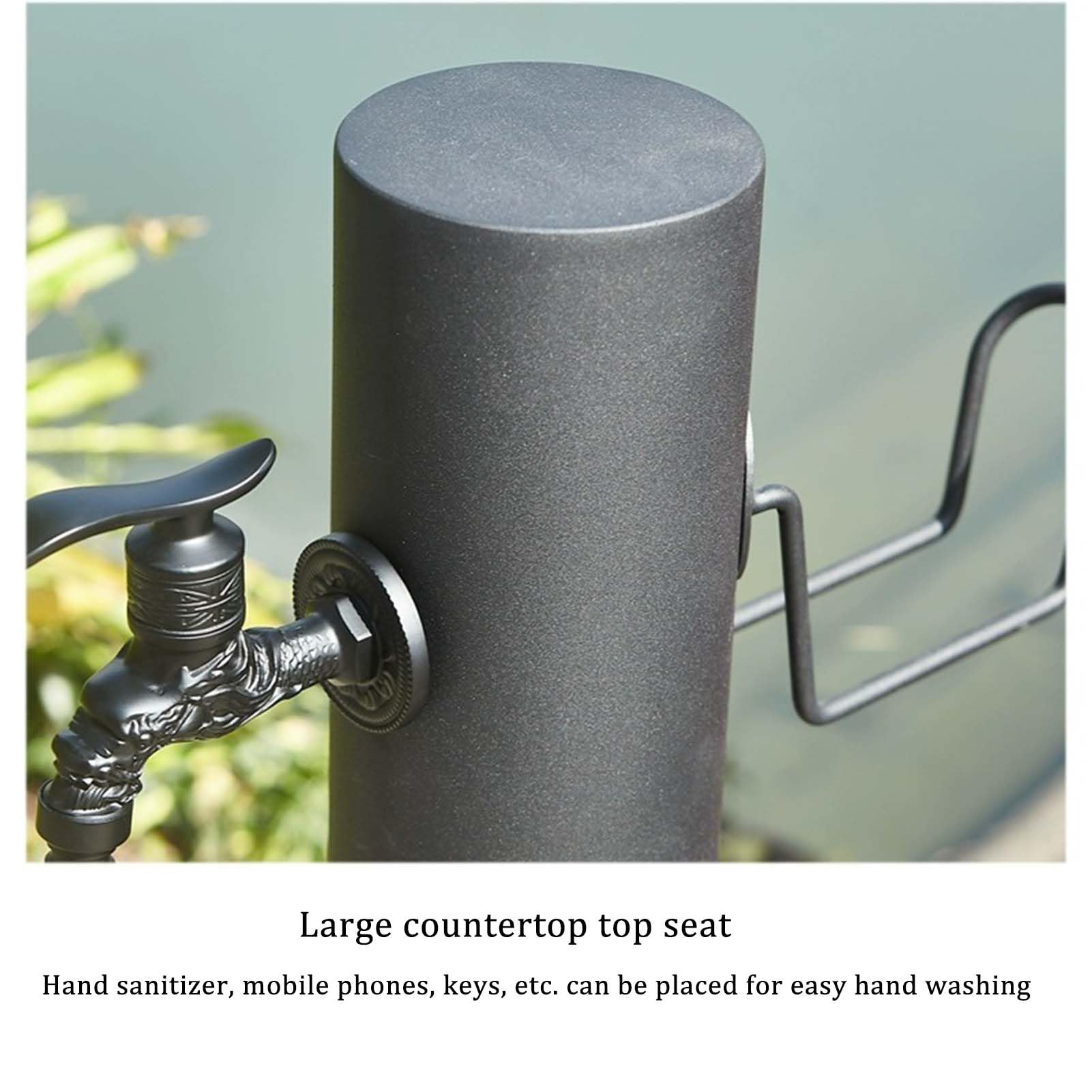Genérico Columna de Agua Exterior Independiente de Acero Inoxidable 304 con Grifo - Soporte Manguera para Lavado de Autos, jardinería, decoración de paisajes y Fuente de hidrante de Jar