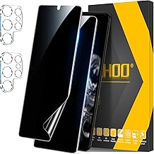 For Samsung Galaxy S20 Ultra Anti-Spy Screen Protector, 2 Privacy Flexible TPU Film and 2 Lens Protection, Compatible Fingerprint ID Case Friendly Accessory Anti-Spy Film