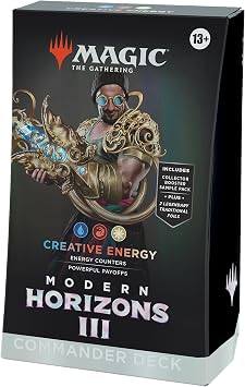 Magic: The Gathering Modern Horizons 3 Commander Deck - Creative Energy (Deck of 100 Cards Collector's Booster Sample Pack of 2 Cards + Accessories)