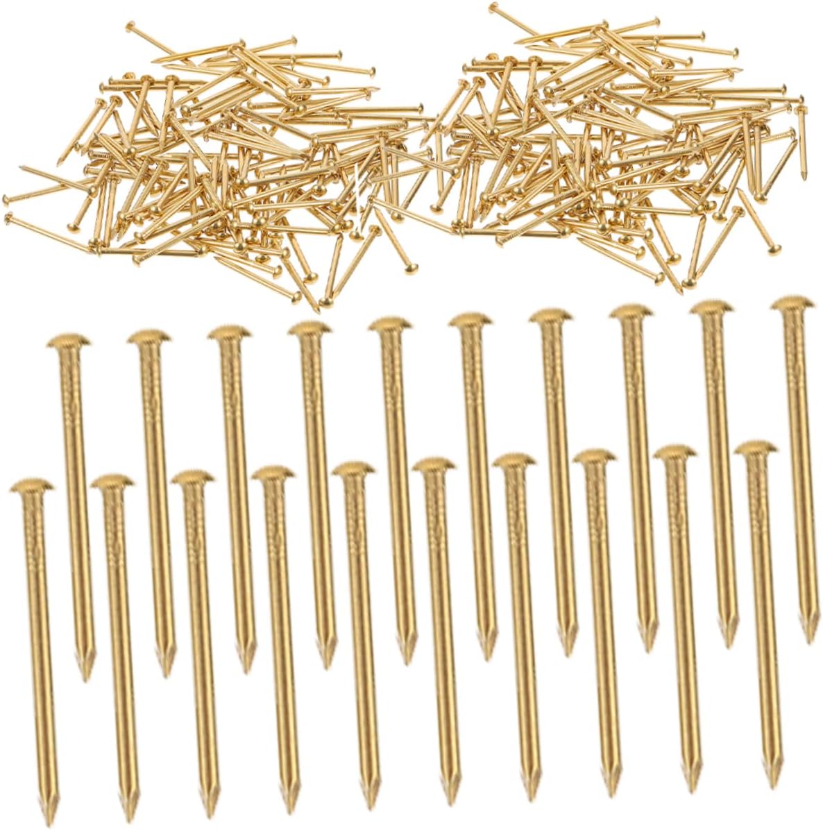 GARVALON 2030pcs Strong Penetration Round Head Copper Nails Furniture Fixing Nails Home for Hanging Decor