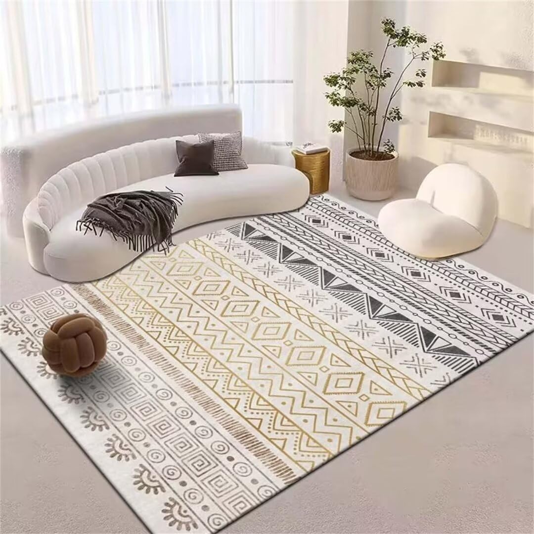 Grand tapis enfant géométrique gris 60x90cm pour meubles de cuisine