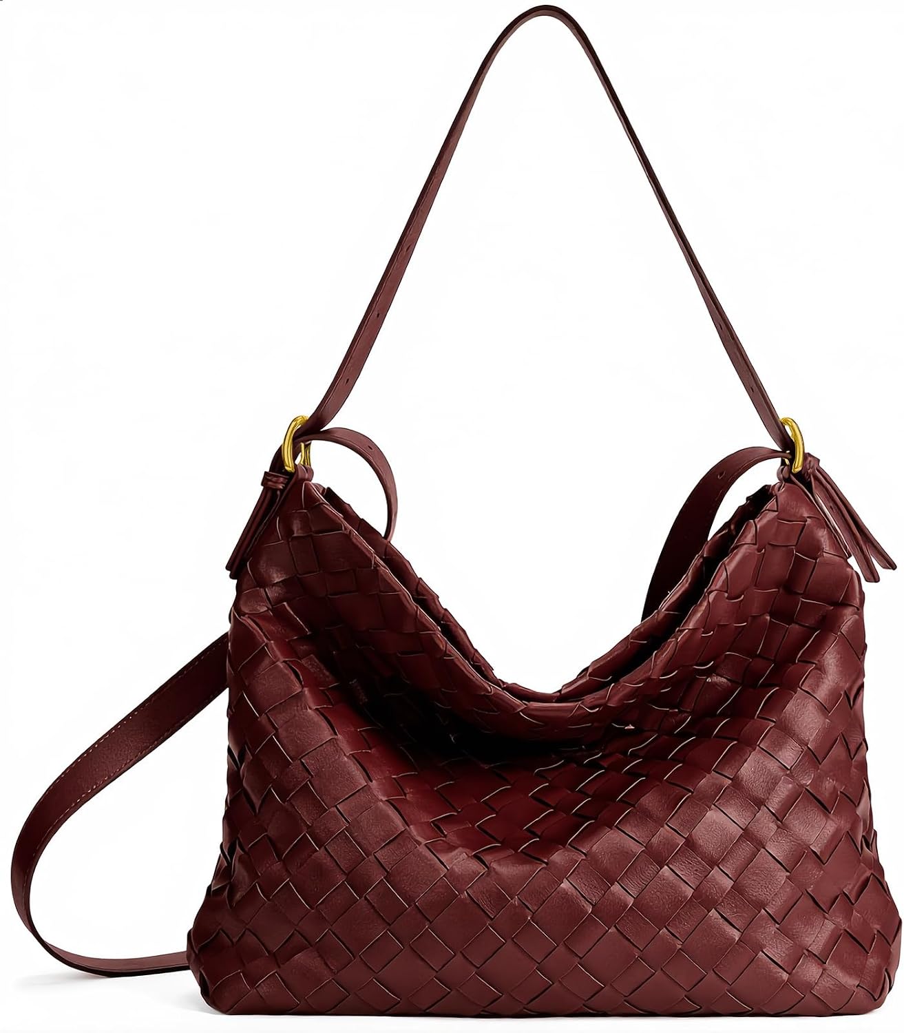 YONGLEE ARTEE Large Capacity Woven Handbag Shoulder Crossbody Bag with Zipper Adjustable Lightweight for Women