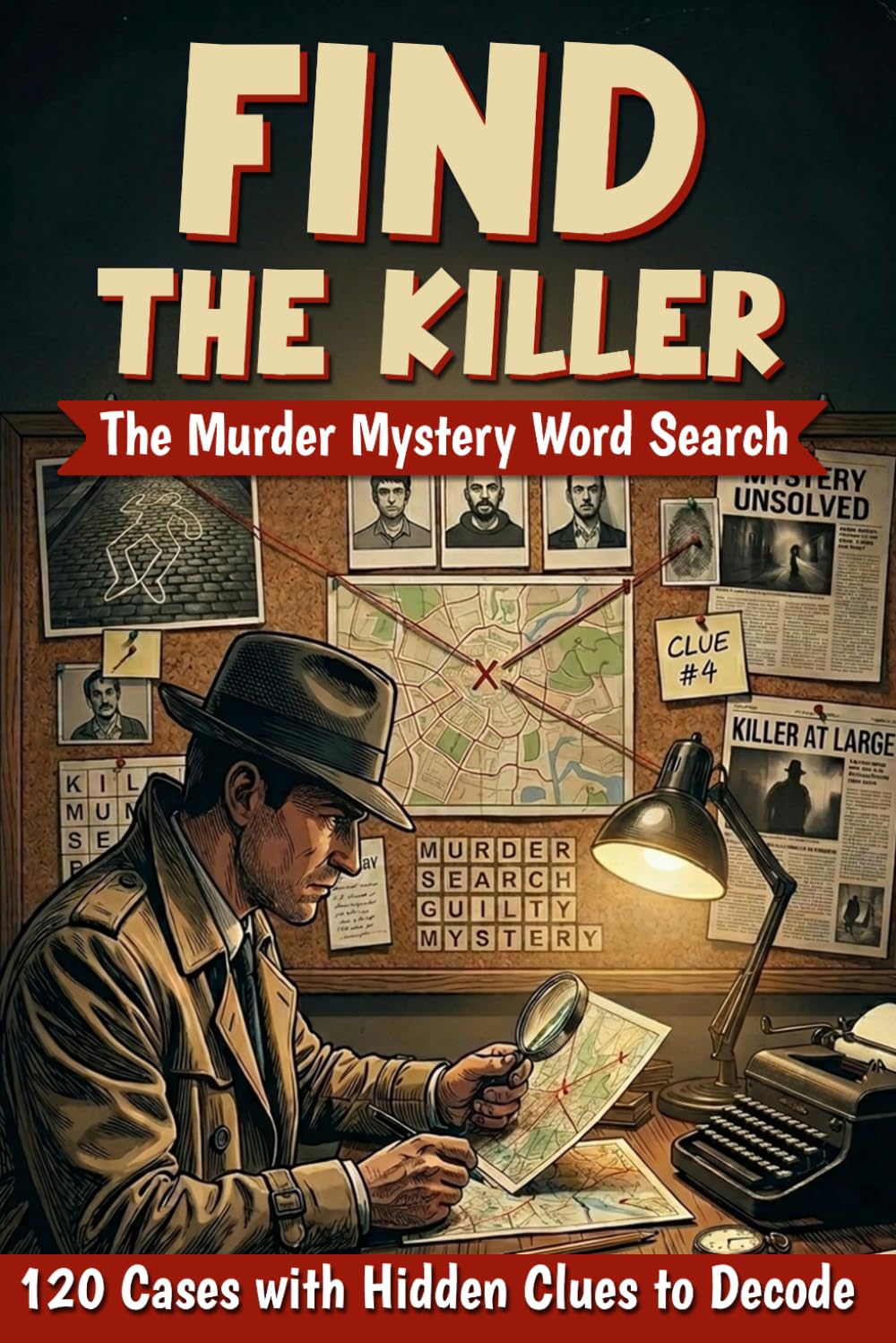 Find the Killer: 120 Murder Mystery Word Search Cases with Hidden Clues to Decode