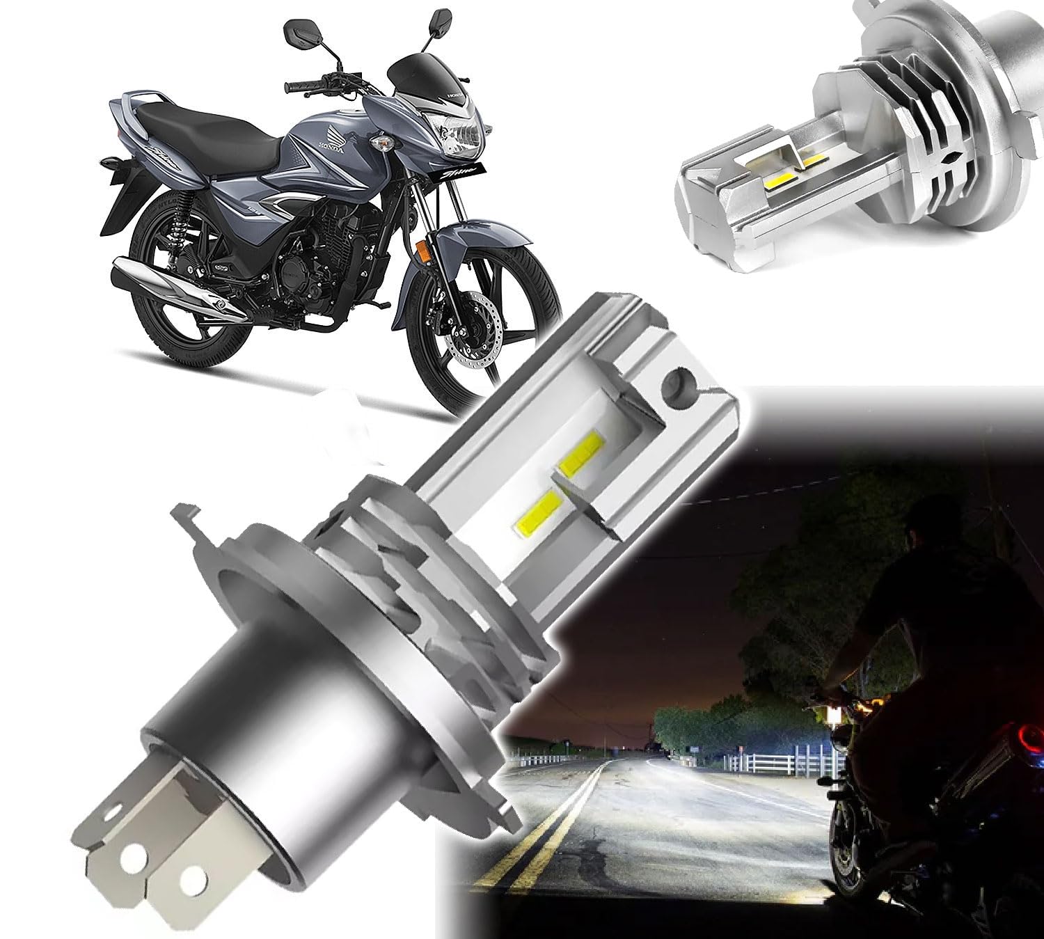 Auto Pearl V3 LED Headlight Bulbs Hi/Low Beam Fits for Vehicle H4 Compatible with CB Shine (Pack of 1)-picture-11