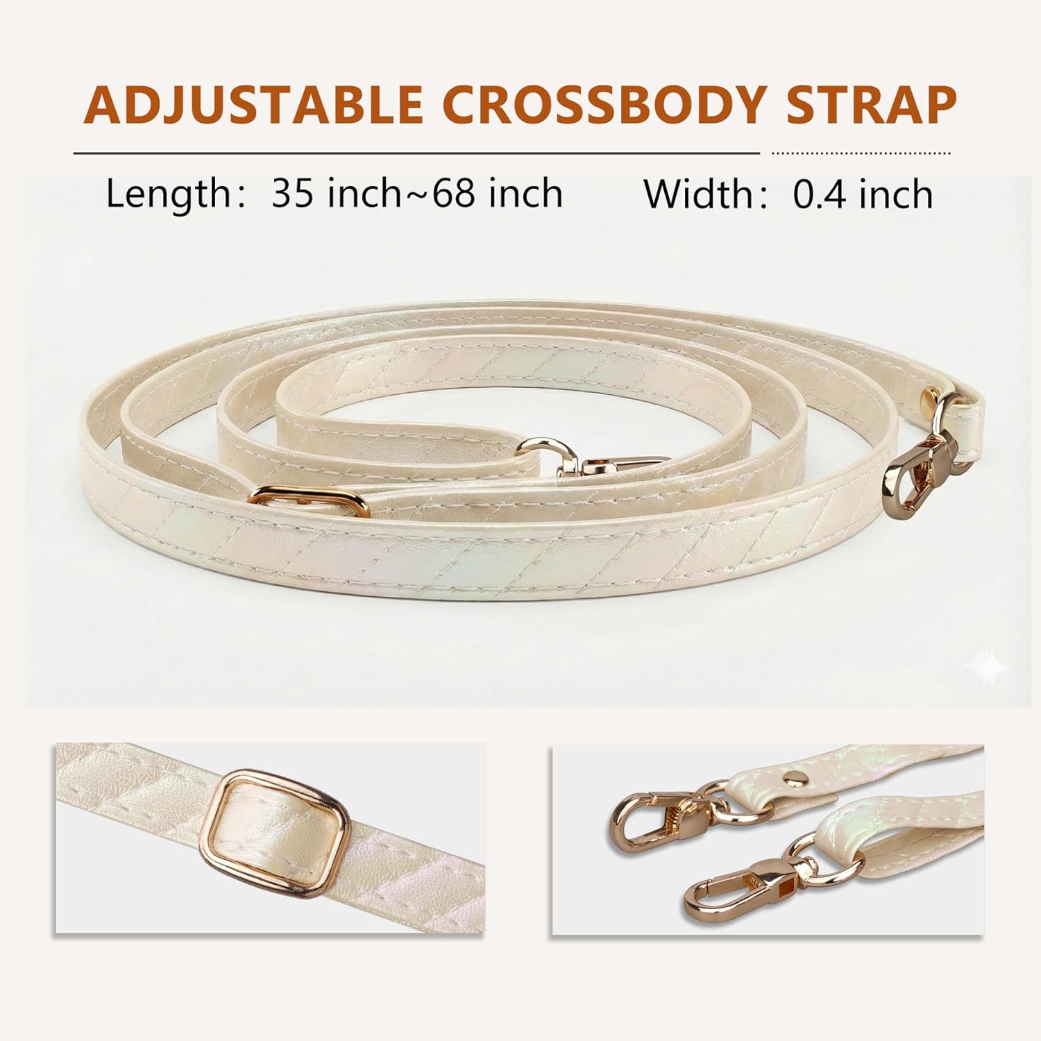 Keallce Wallet Case for iPhone 17 Pro Max 6.9", Crossbody Zipper Purse with Wristlet Strap, 4 Card Slots with RFID Blocking and Kickstand, Electroplated Leather Case for Women (Gold)