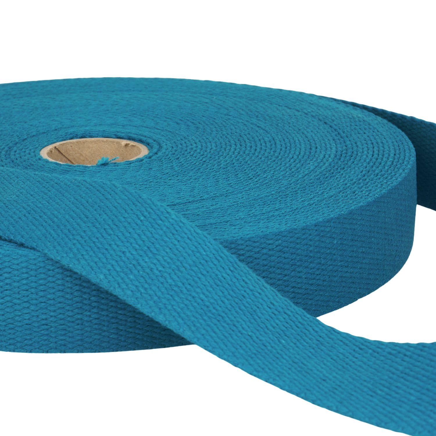 5 Metres Teal Heavy Duty Cotton Webbing, 25mm Wide Strong Thick Firm Strap, Machine Washable 30°C, Perfect for Bag Handles, Tote Straps, Belts, Pet Leads, Repairs & Crafts by Giddy Square