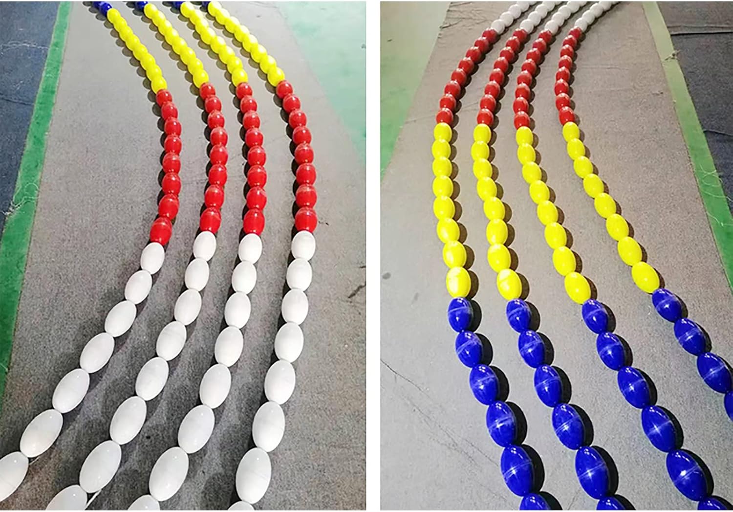 Swimming Pool Rope Floats, Oval Buoy Lane Marker Lines, Indoor Safety Floating Ball Divider Ropes, Polyethylene Float Kits, Warning Lines