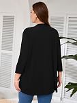 AusLook Women's Plus Size Cardigan Open Front 3/4 Sleeve Casual Lightweight Cover Ups Shawls and Wraps Kimono Jacket Coat