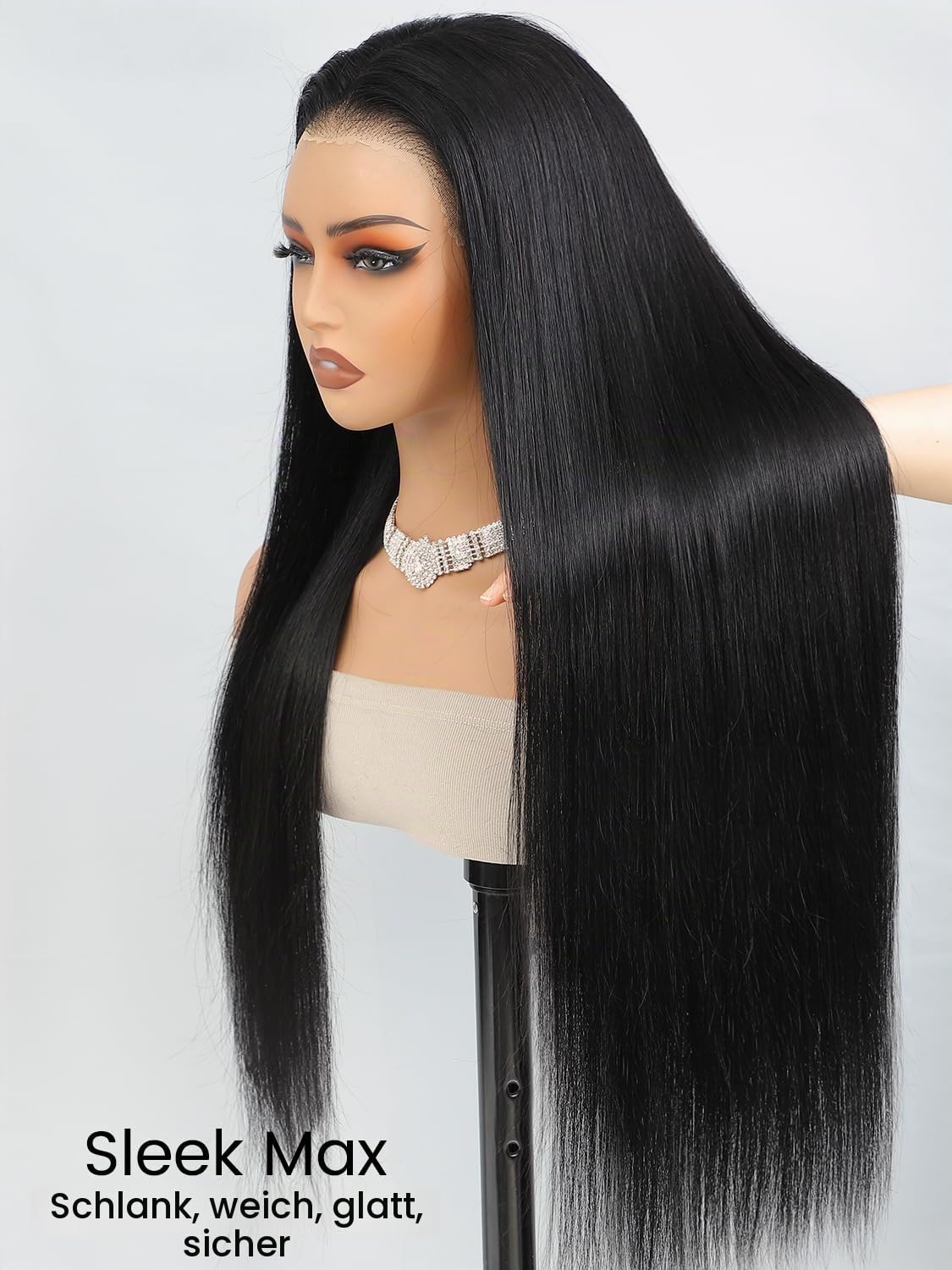 Eool 200% Straight 9X6 Drawstring Glueless Human Hair Wig Pre Cut for Daily | 12A Real Human Hair Wigs Perücke Damen Echthaar Wear And Go HD Lace Front Wig for Women No Glue Pre Plucked 28 Zoll 71cm