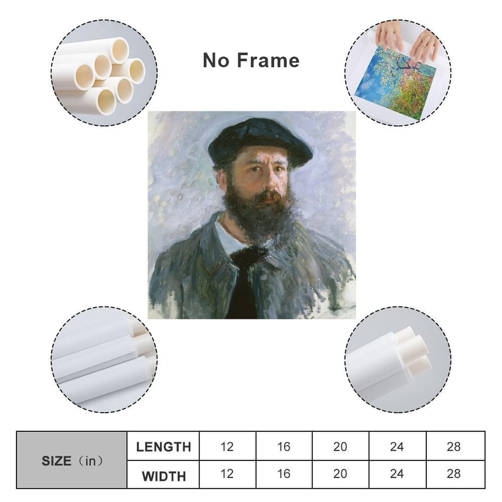 Amazon.co.jp: クロード・モネ作「ベレー帽をかぶった自画像、1886年