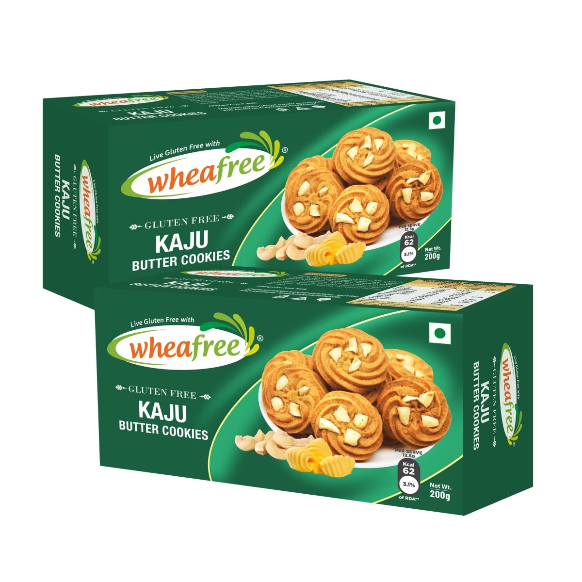 Wheafree Gluten Free Kaju Butter Cookies - Pack of 2 (200g each) | No Maida | Tasty, Crunchy and Flavoured Cookies | Best Teatime Snacks | 100% Vegetarian-image-11