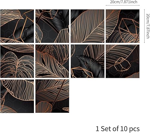 Miniatura 3 de funlife 10 calcomanías para pared de cocina con hojas de palmera, autoadhesivas, impermeables, calcomanías de pared retro para decoración de baño,