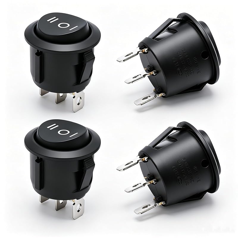 Interruptor basculante momentâneo TWTADE SPDT 3 pinos 3 posições para carro e barco – 4 unidades