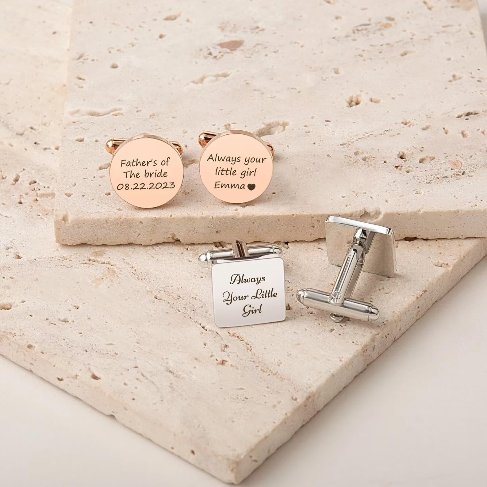 Vater der Braut Geschenk - Gravierte Manschettenknöpfe - Manschettenknöpfe für Vater - Personalisierte benutzerdefinierte Manschettenknöpfe - Immer Ihr kleines Mädchen Manschettenknöpfe