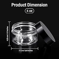 Vista 46 de 6 Pack 6oz Plastic Jars Containers with Lids Wide-mouth Refillable Leakproof Reusable Round Empty Jars for Travel Cosmetic Dry Food Spice Candy Clear