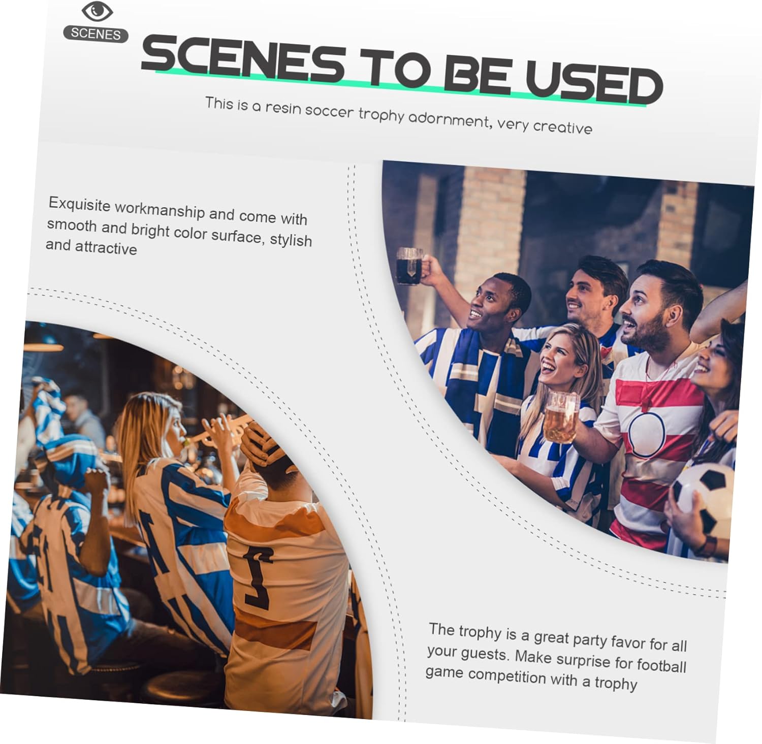 Versatile Soccer Trophy Adornment Resin Football Award for Boys and Girls Filming Broadcasting Stage Performances and Media Projects