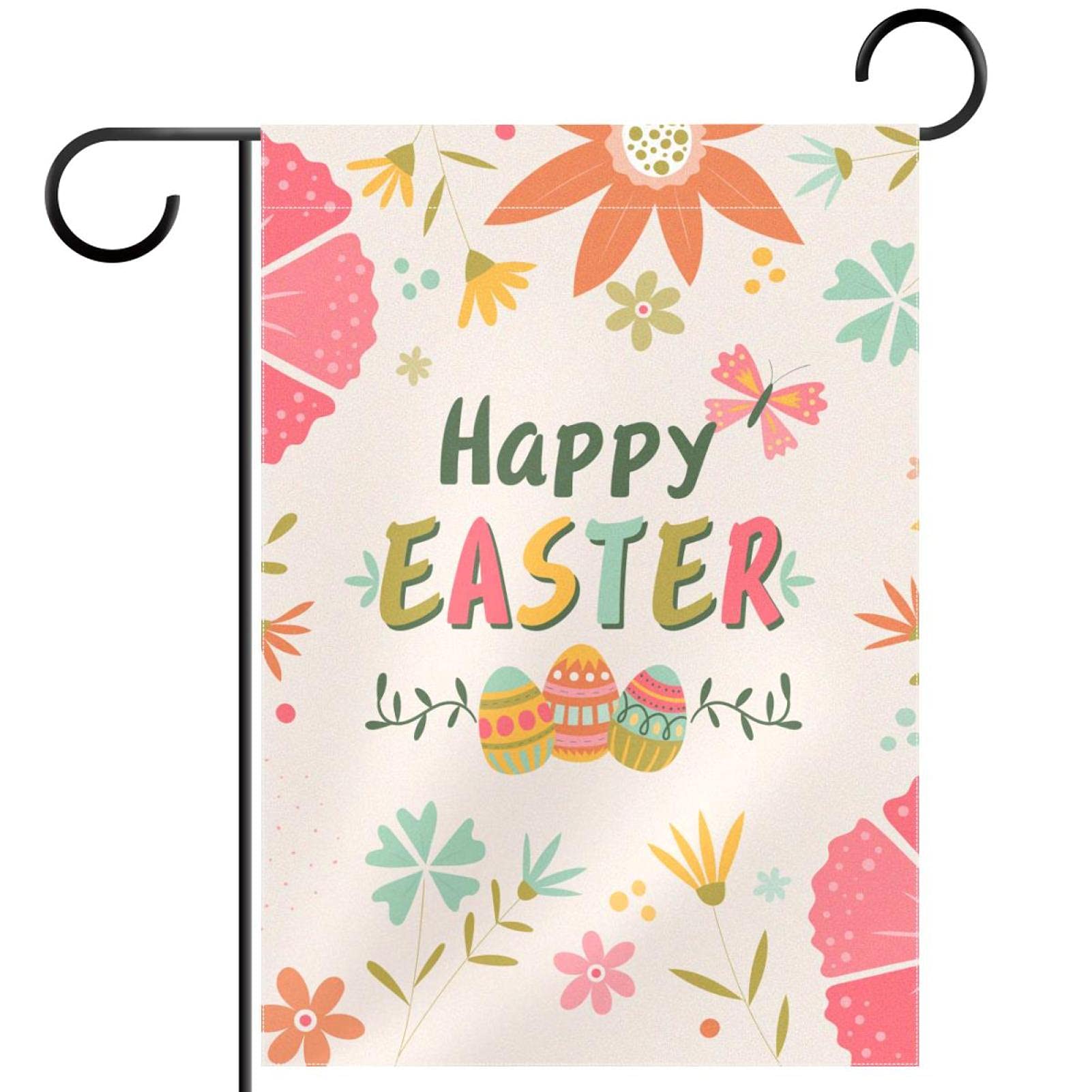 Drapeau de jardin Happy Easter 30x45 cm imprimé double face - 7