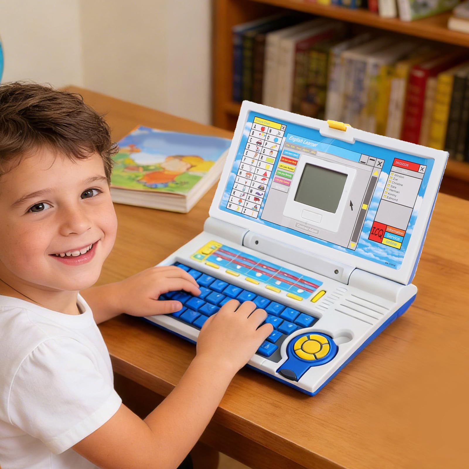 PUSOKEI Computer Educativo per Bambini in Inglese, Learning Laptop with | Toddler Learning Laptop with Spelling and Music, ABC Learning Toy for Children