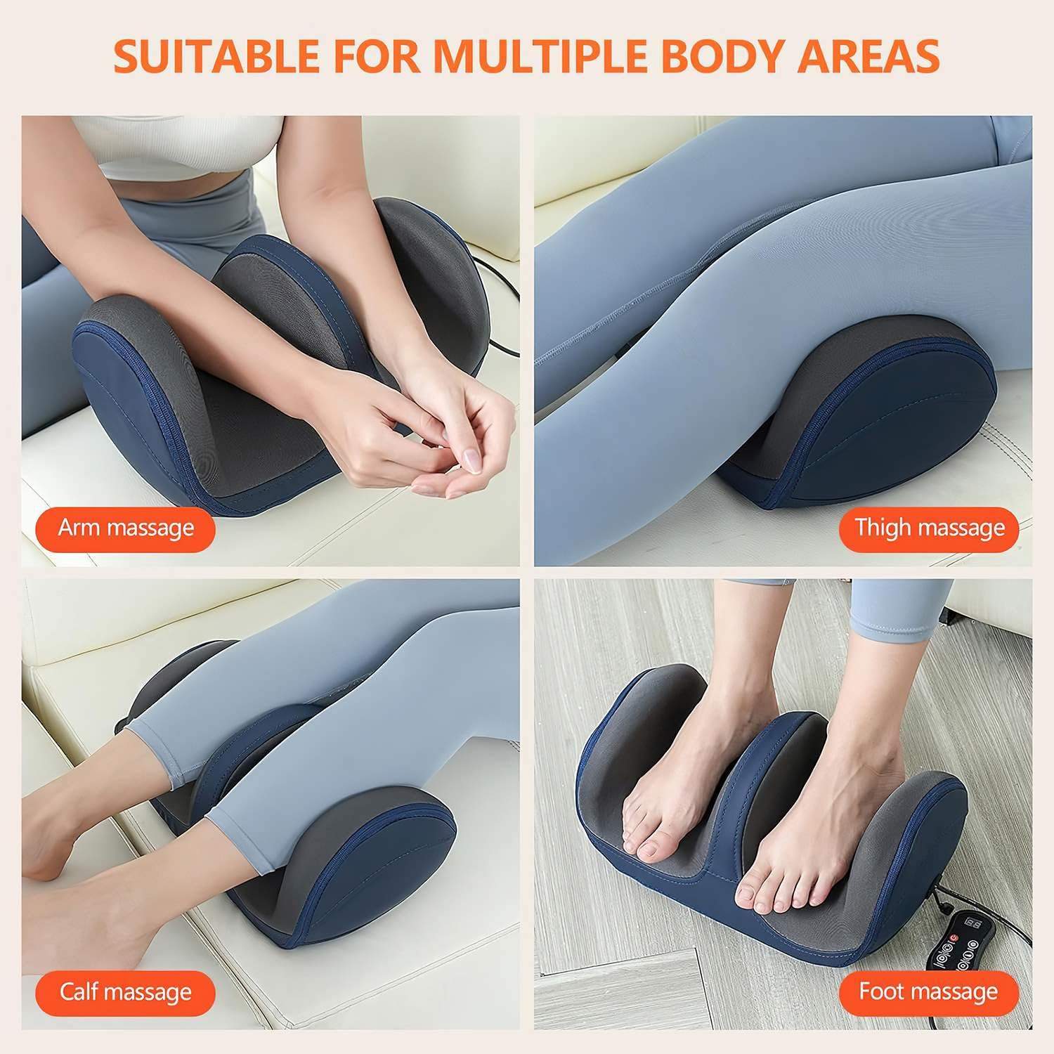 Masseur de pieds Shiatsu avec chaleur, masseur de pieds avec rouleaux de massage pour massage des tissus profonds, masseur de jambes pour pied, mollet, cheville, détendre les muscles et améliorer la