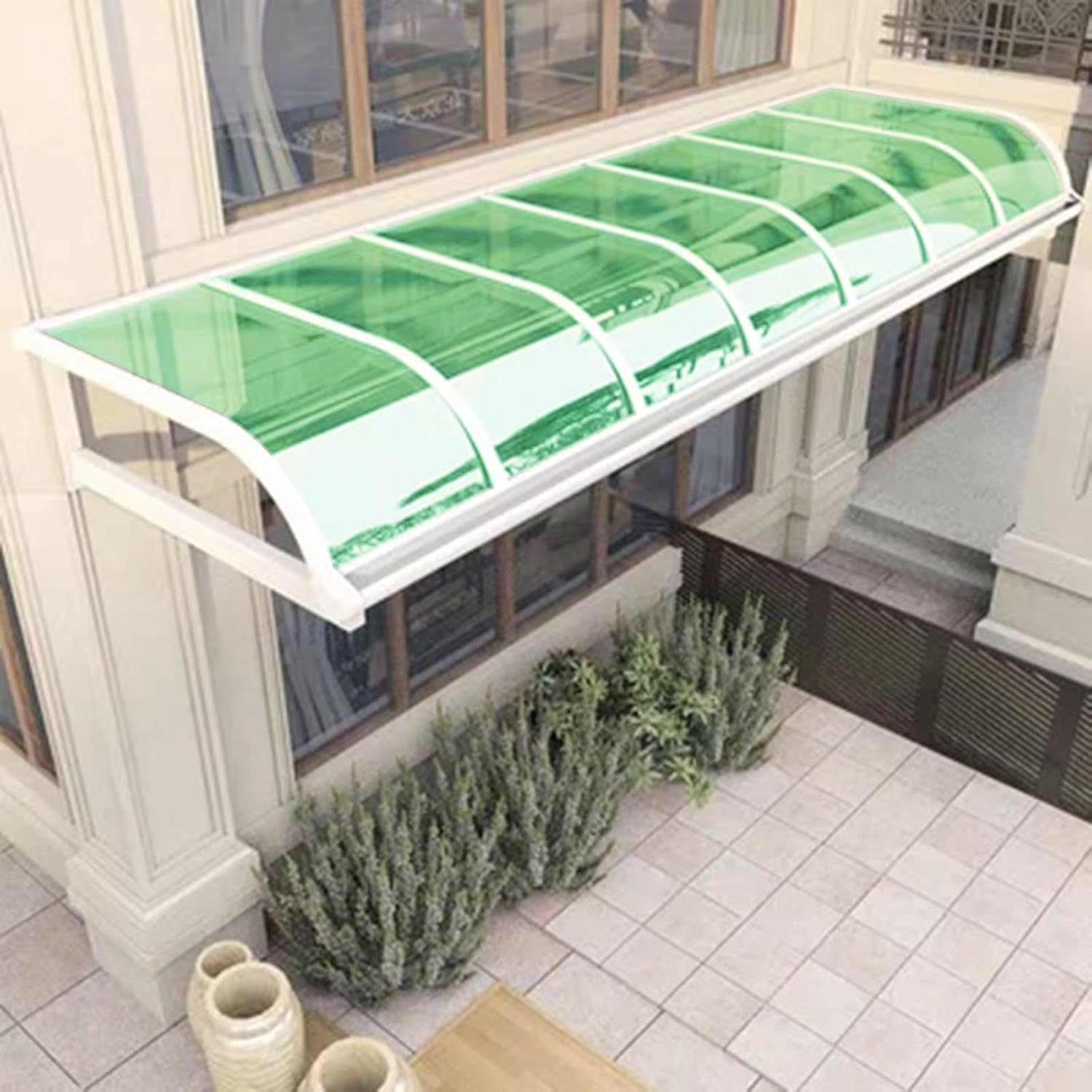 Polycarbonate Roofing Sheet Outdoor Clear Sturdy Patio Polycarbonate Greenhouse Panels cuts Easily Suitable for patios,partitions,awnings(Green,3.3 x 13.1ft)