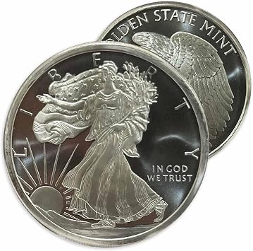 1 oz walkling liberty silver round eagle reverse in capsule