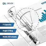 Premium Economy 1-Inch Binder, 3-Ring Binder for School, Office, or Home, Colored Binder Notebook, Pack of 6, D Ring, White