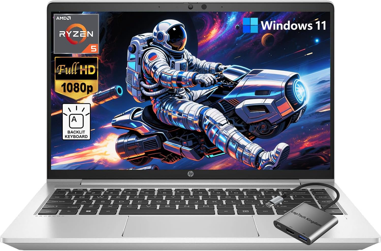 HP Probook G8 14 inch FHD Laptop Computer, 32GB RAM 1TB SSD AMD Ryzen 5 5600U, L…