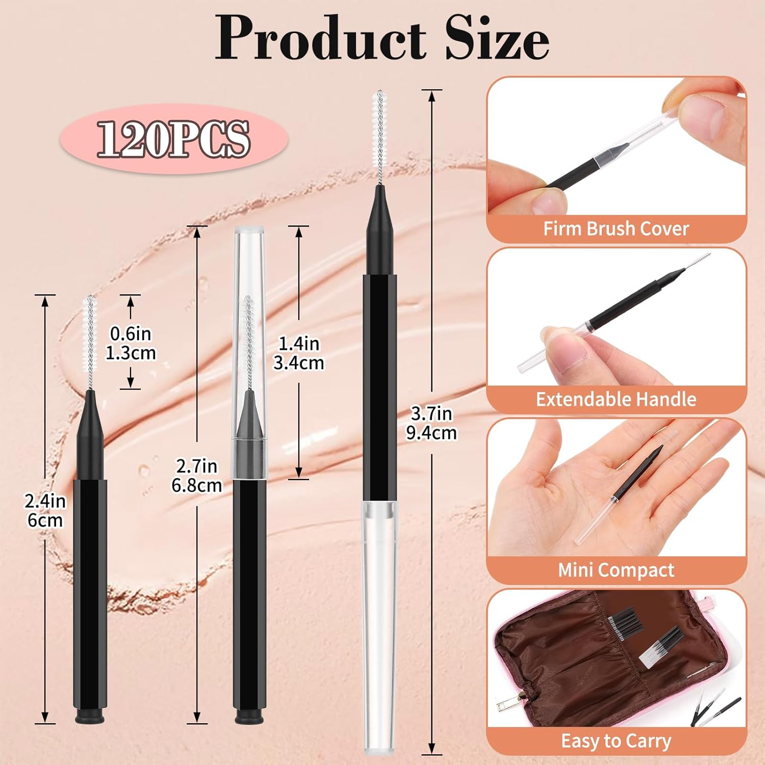 Micro Eyebrow Brush with - Eyebrow Tinting, Lash Filler, Brow