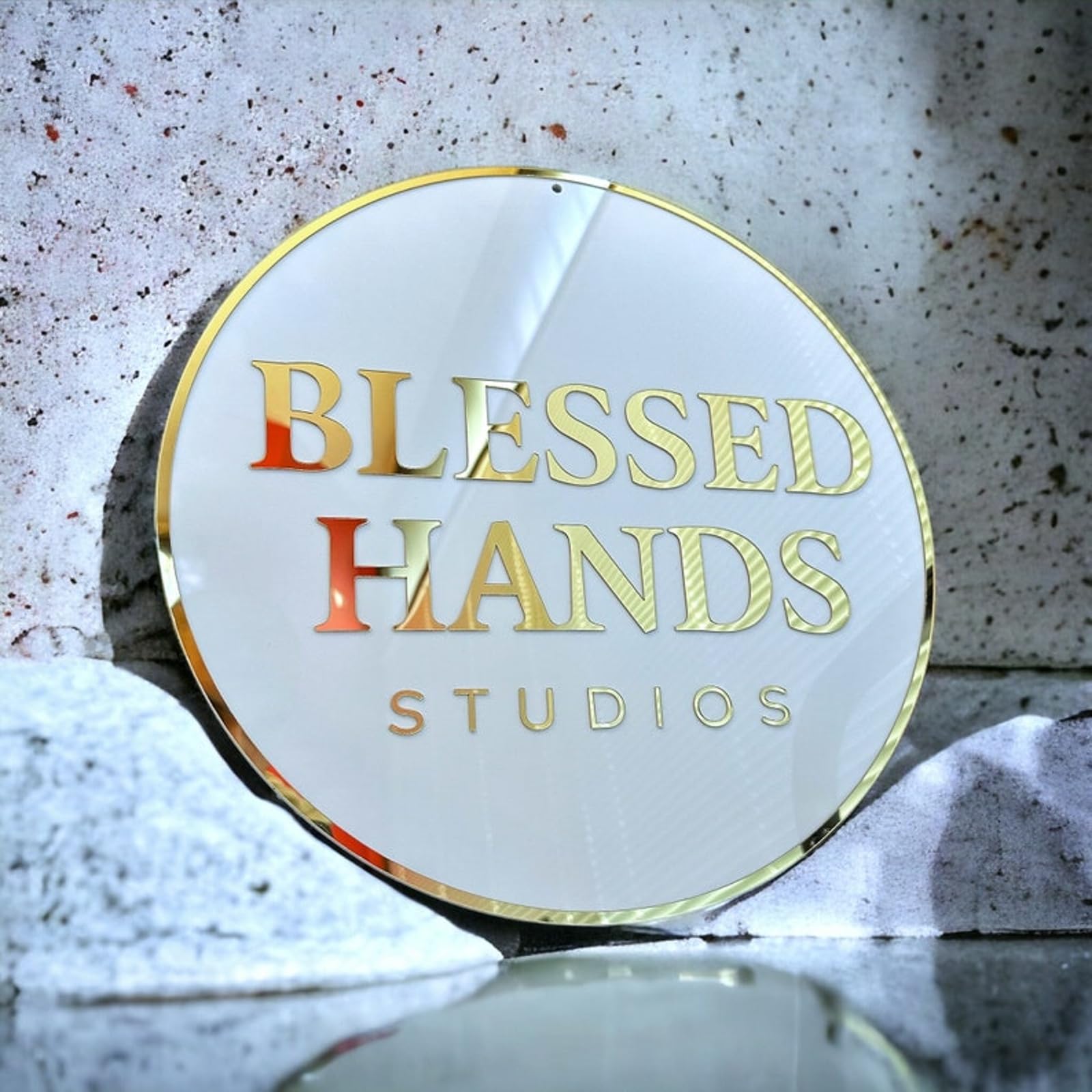 Personalisiertes Acryl-Business-Logo-Schild, 3D-Wandschild für Schaufenster, Büro oder Salon, 30,5–81,3 cm Größenoptionen (weiß)