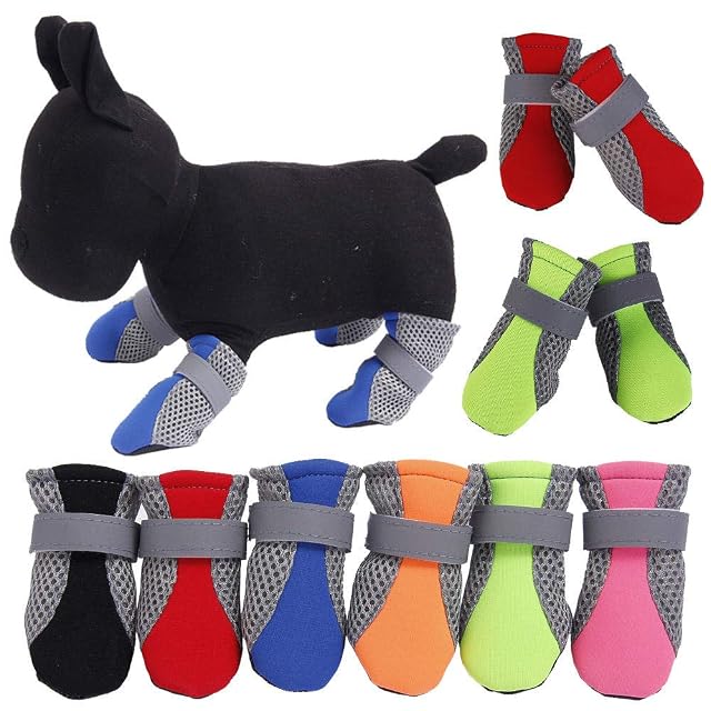 Foto 6 de 7 de SUYIN Zapatos para Perros Mascota Cachorro Chihuahua Botas de Lluvia Botas Impermeables al Aire Libre Suela…