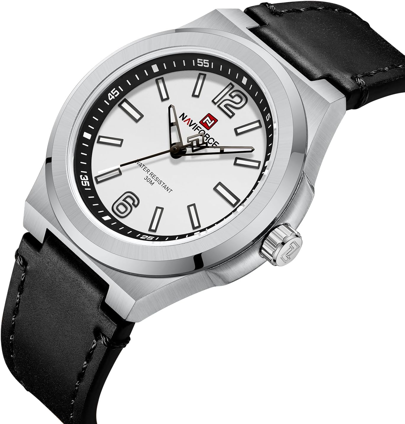 Men's Rugged Leather Strap Watch for Daily, Outdoor & Business, Quartz Movement, 30M Water Resistant, Multiple Color Options