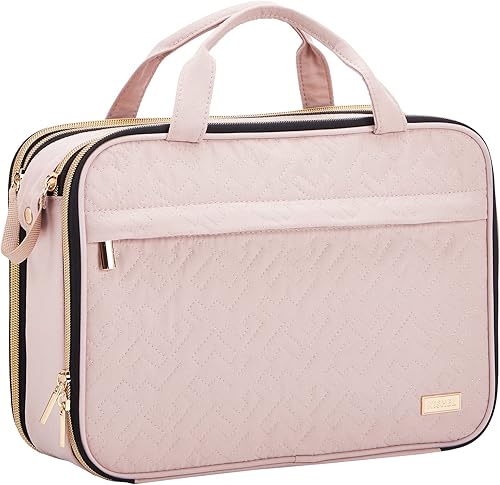 NISHEL Neceser portátil, organizador de artículos de tocador de viaje, Rosado