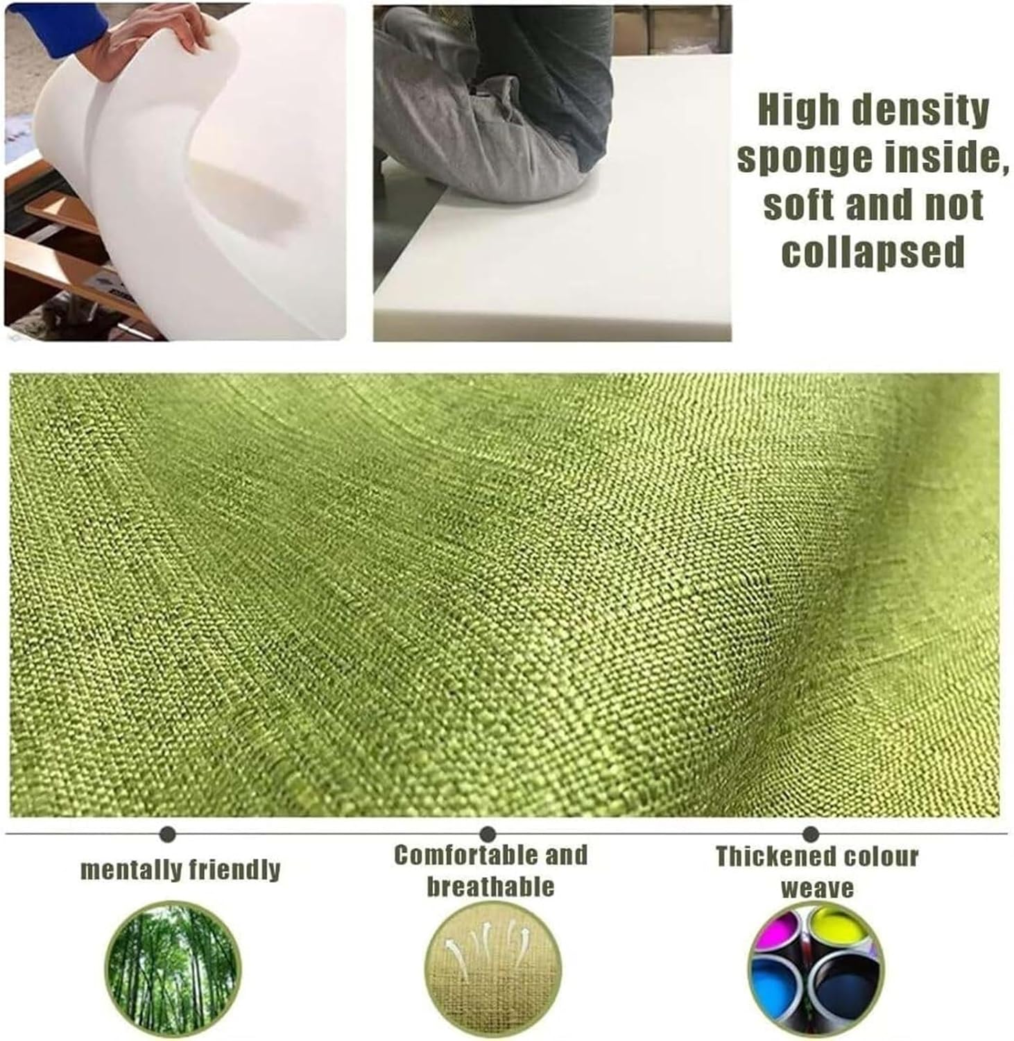 2 inch Thick Bench Cushion Bay Window Seat Pads, Soft Garden Bench Cushion, Outdoor Washable Sofa Cushion, Non-Slip Seat Mat for Patio Swing Tatami Bench Cushions(Black T-5cm,70x45 cm 28x18 in)
