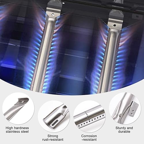 Miniatura 9 de Piezas de repuesto para parrilla Home Depot Nexgrill de 4 quemadores 720-0830H, 720-0783E, 720-0783C, rejillas de cocción de hierro fundido de 17