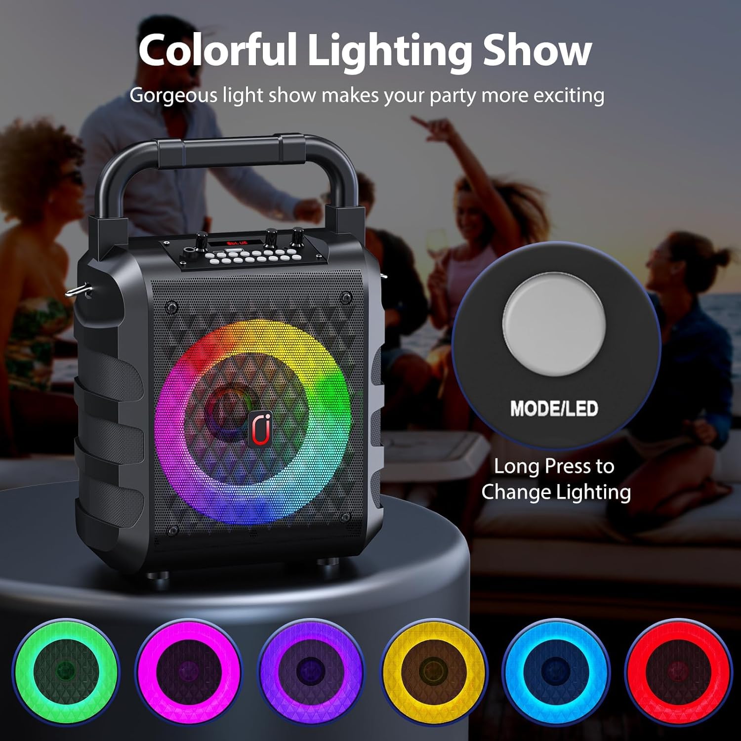 Wireless microphone with volume and echo controls