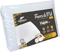 Travesseiro de Pescoço para Viagem Lavável em Máquina - Favos de Mel Trip - 60x40 cm - Branco - Fibrasca
