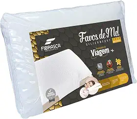 Travesseiro de Pescoço para Viagem Lavável em Máquina - Favos de Mel Trip - 60x40 cm - Branco - Fibrasca