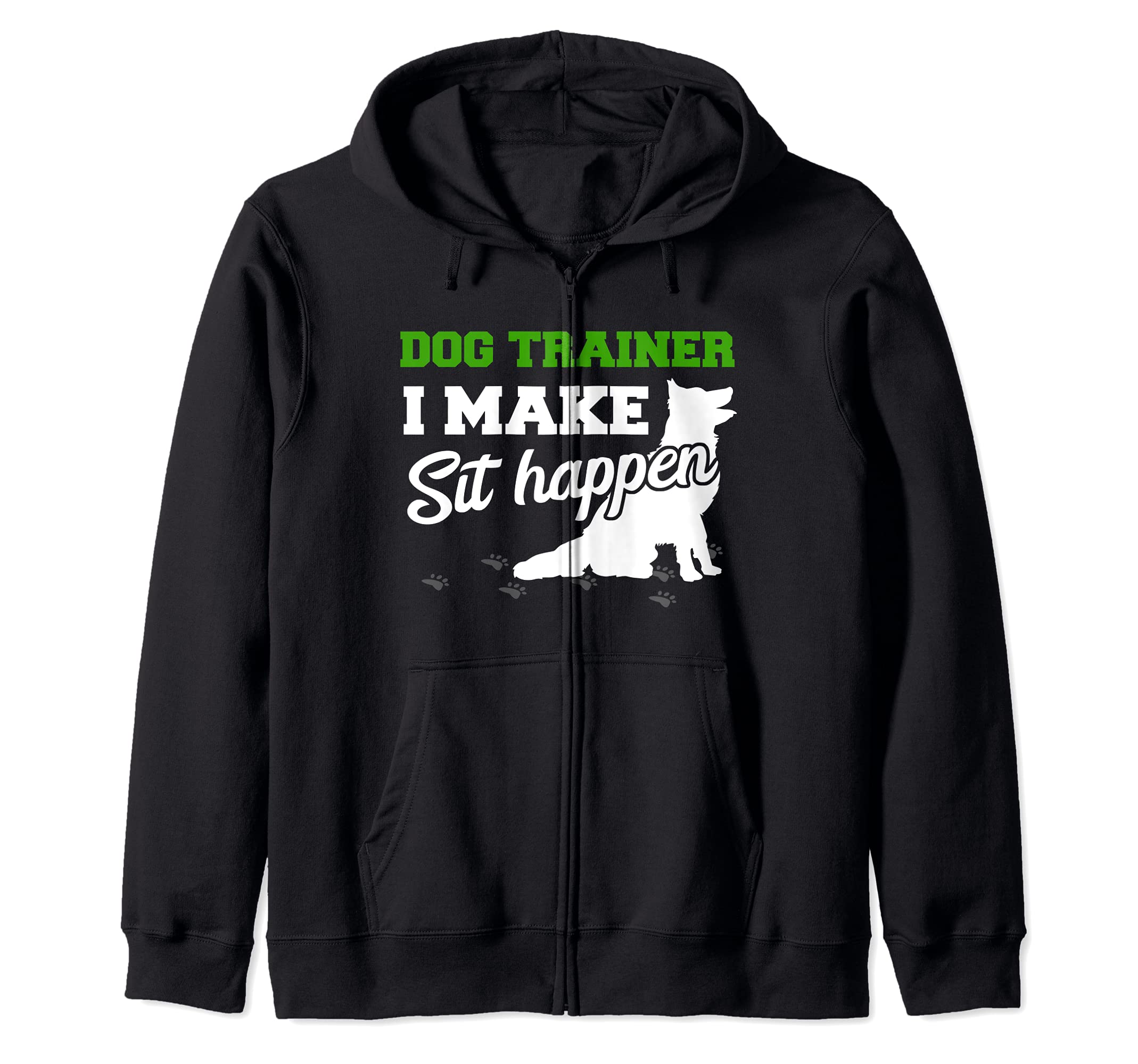 Dog Trainer Dog Commands Obedience Training I Dog Trainer Zip Hoodie, Black