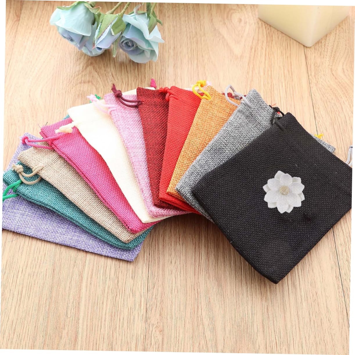 STOBOK 30stücke Jute Burlap Blumen Diy Vintage Deko Für Rustikale Hochzeiten Und Partys Weiße Handmade Materialien Für Tischdekoration Und Bastelprojekte