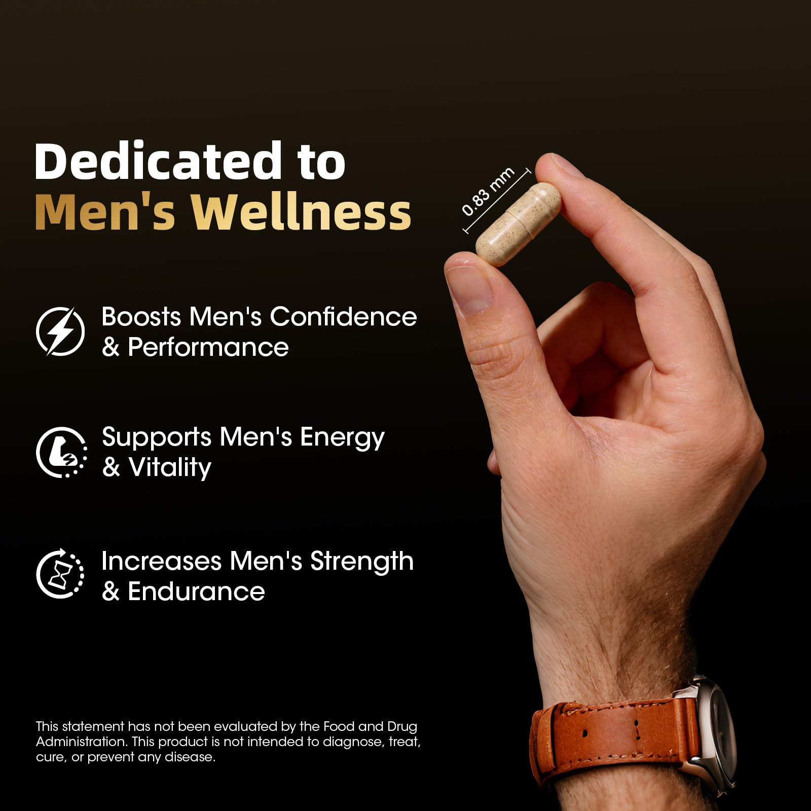 M inch Shilajit for Men, 10-in-1 Booster for Men - Stamina, Vitality & Strength Booster, Male Enhancing Supplement with Ashwagandha, Tongkat Ali & Tribulus Terrestris Extract, 90 Vegan Capsules — Amazon image 3