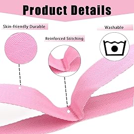 Stretching Strap Yoga Strap with Loops, Stretch Straps for Physical Therapy, Non-Elastic Exercise Strap for Pilates, Dance and Gymnastics with Workout Guide (Pink)