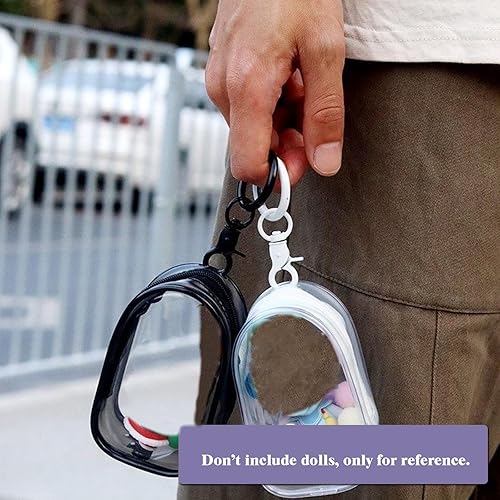 Miniatura 6 de Bolsa transparente para exhibición de figuras con llavero para almacenamiento de 2 muñecas Sonny, mini figuras transparentes para llavero, caja