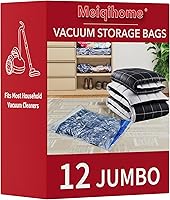 Vista 14 de Bolsas de almacenamiento al vacío 10 combo (5 jumbo/5 grandes), bolsas de embalaje de plástico, bolsas ahorradoras de espacio para ropa, almohadas