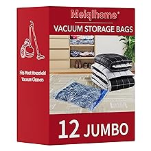 Vakuum-Aufbewahrungsbeutel, 12 Jumbo, platzsparende Versiegelungsbeutel, luftdichte Kompressionsbeutel für Kleidung, Kissen, Bettdecken, Decken