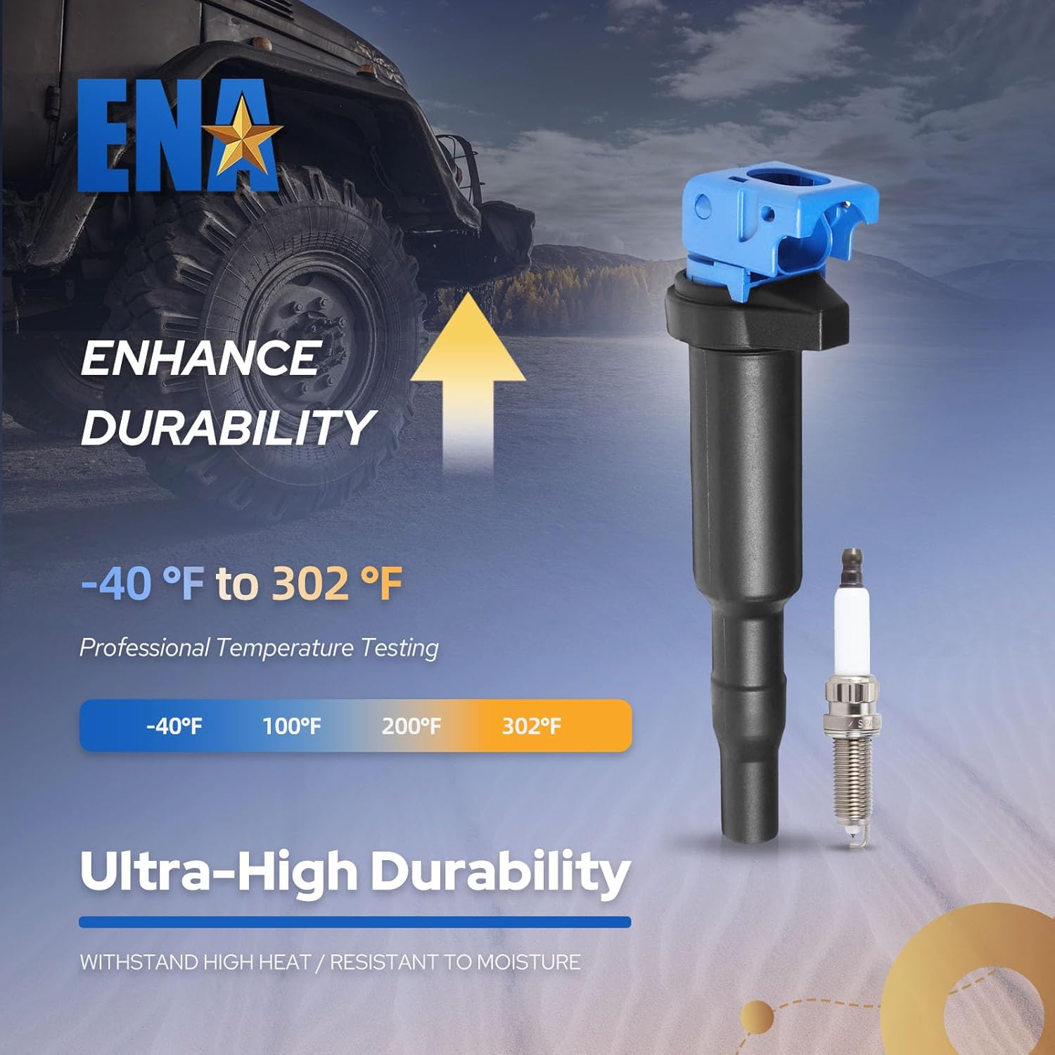 ENA Set of 6 Ignition Coil Pack with 6 Spark Plug Compatible with BMW 135i 335i 435i xDrive 535i GT 640i 740i 740Li M235i X1 X3 X5 X6 2010-2019 3.0L & More for 12120037580 0221504470 ZR5TPP33 UF592