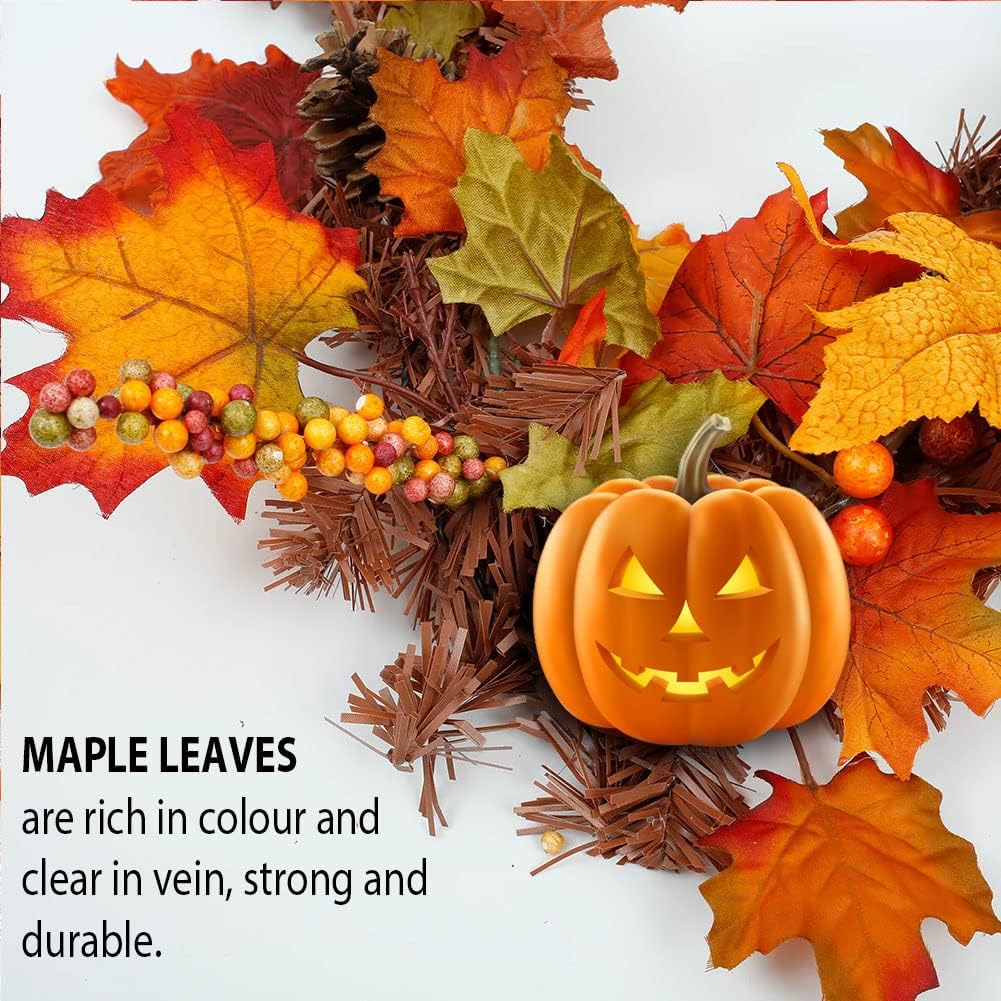 1 Pcs Artificial Maple Harvest Leaves Garland Fall Autumn Hanging Artificial Plant for Home Party Wedding Backdrop Garden Wall Doorway Fireplace Decoration Thanksgiving Day Decor - Image 5