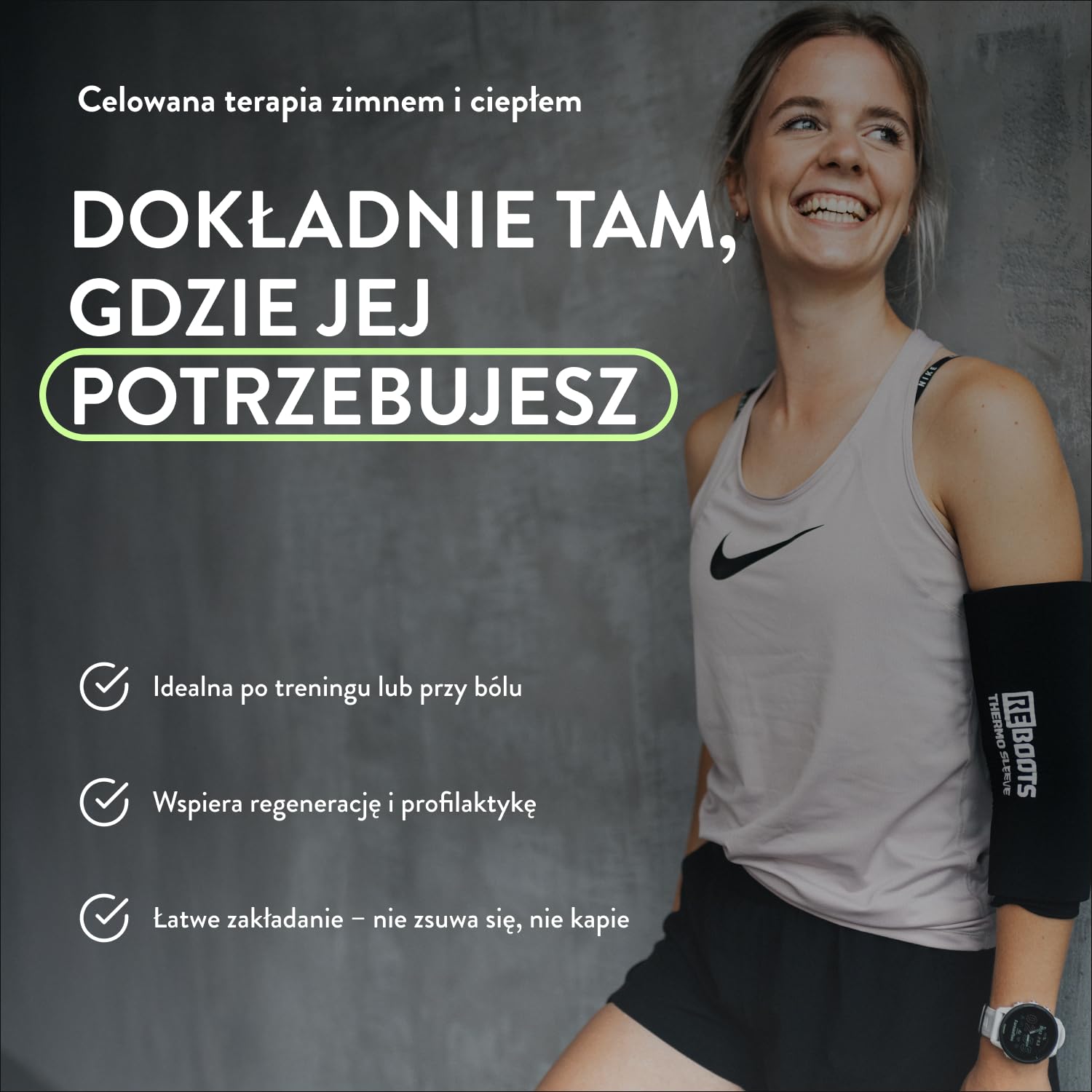 Thermo Sleeve | bandaż | terapia cieplna i zimnem | przeciwko zapaleniom | do regeneracji | podkładka rozgrzewająca i chłodząca | L